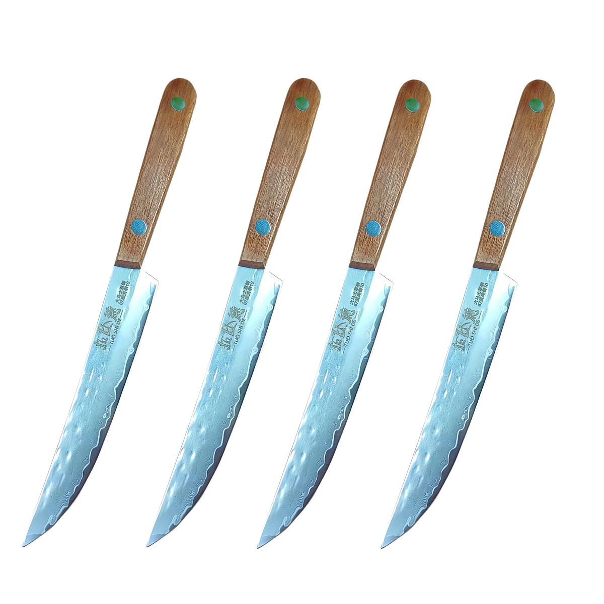 67-Ply Damascus Steel Paring Knife – Sharp, Wood Handle Damascus Kitchen Knife Axl 4 Pcs