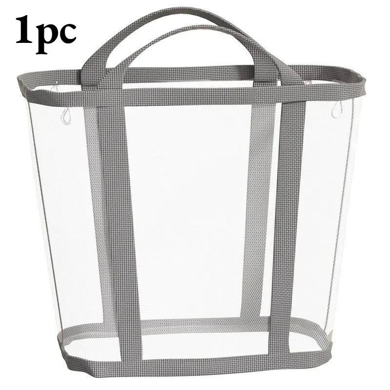 Foldable Mesh Laundry Basket with Handle – Large Capacity Laundry Basket Axl GRAY-1pc