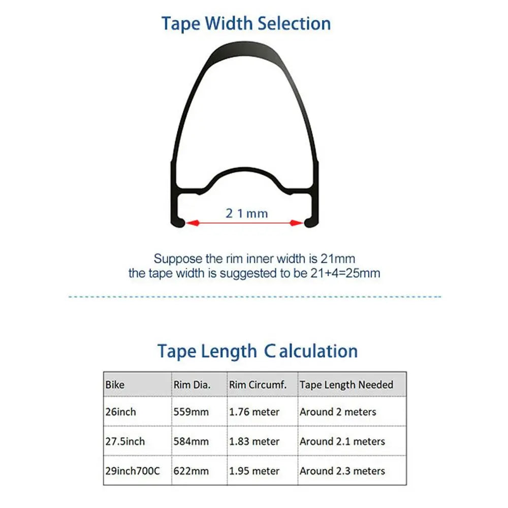 Tubeless Bicycle Rim Tape 10m – 19–34mm MTB & Road Bike Bicycle Rim Tape Axl