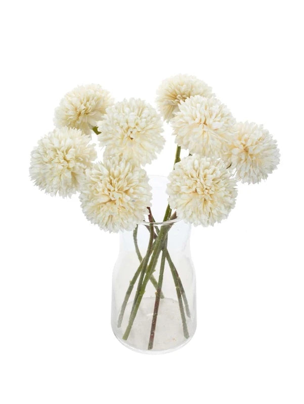 Silk Artificial Dandelion Hydrangea Flowers | Wedding & Home Décor Artificial Silk Flowers Axl Beige 20 pcs