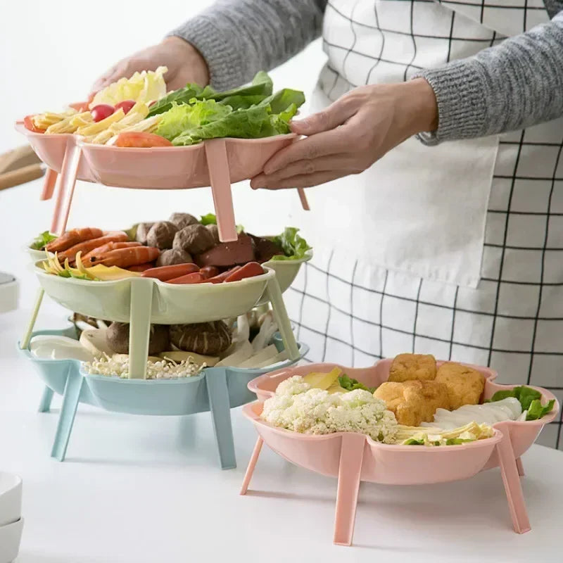 Stackable Flower-Shaped Plates – Mini Fruit & Dessert Dish Set Dessert Plate Set Axl