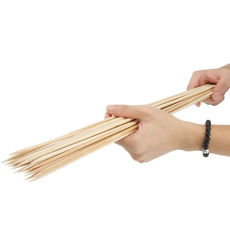 50cm Bamboo BBQ Skewers – Tornado Potato & Kabob Sticks 50-100pc Bamboo BBQ Skewers Axl