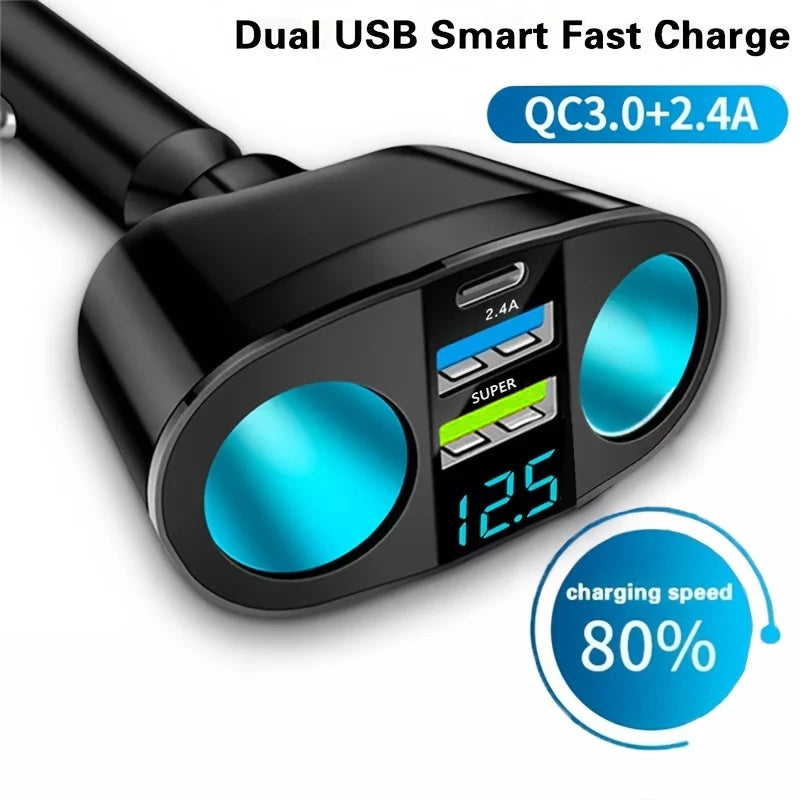 Dual USB PD 66W Fast Car Charger – Multi-Device Charging USB Car Charger Axl