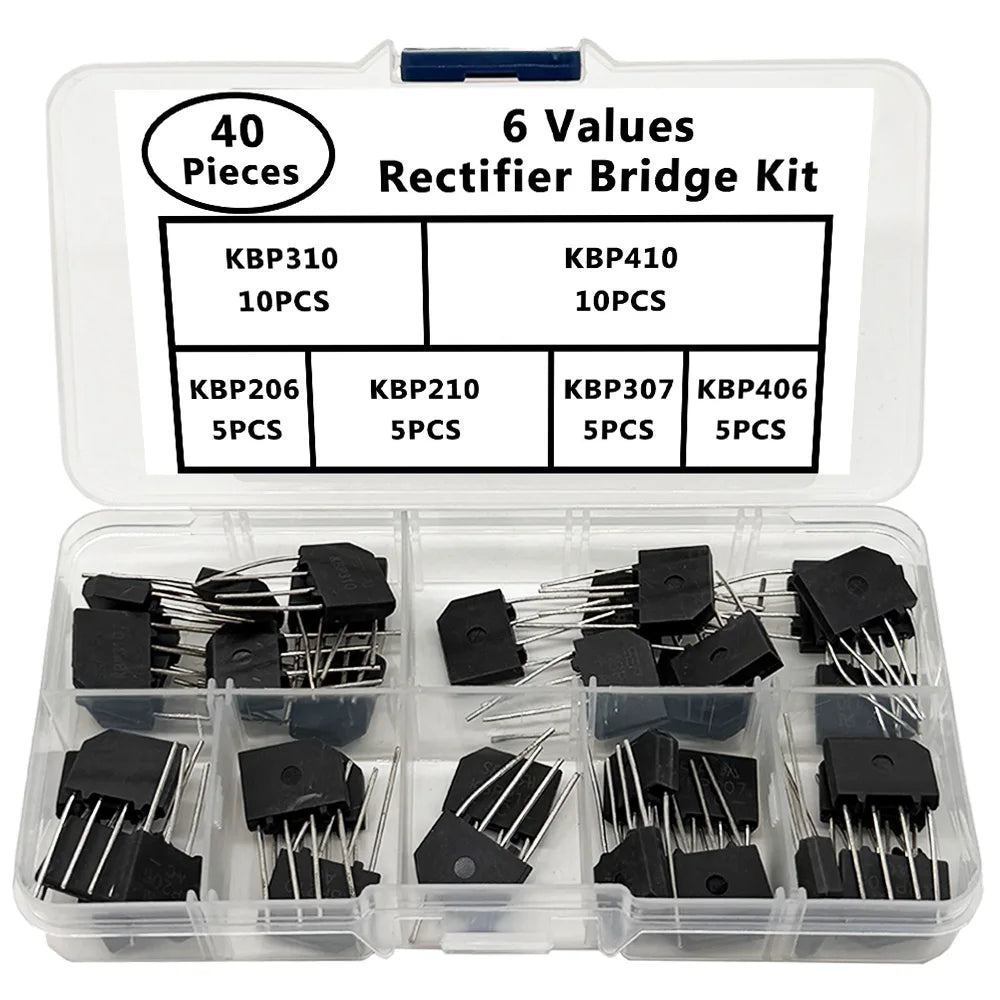 40-Piece KBP Rectifier Bridge Kit – 6 Values with Storage Box Rectifier Bridge Kit Axl Default Title