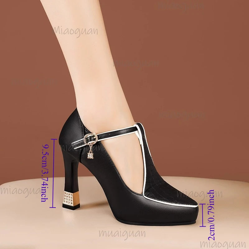 Hollow Out Women's High Heel Sandals – Ankle Buckle Strap Pumps Stiletto Heel Sandals Axl Black 39