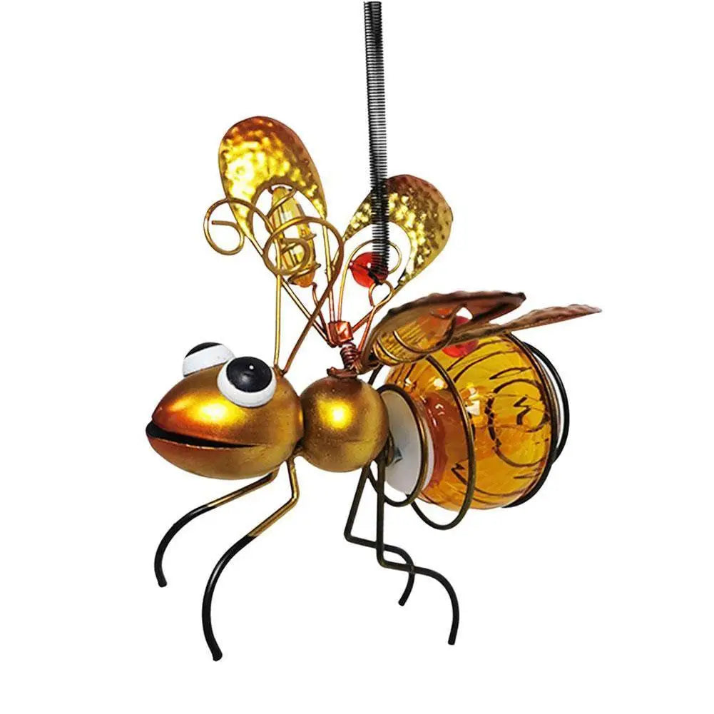 Solar Iron Insect Statue LED Fairy Light Outdoor Garden Decor Solar Garden Ornament Axl