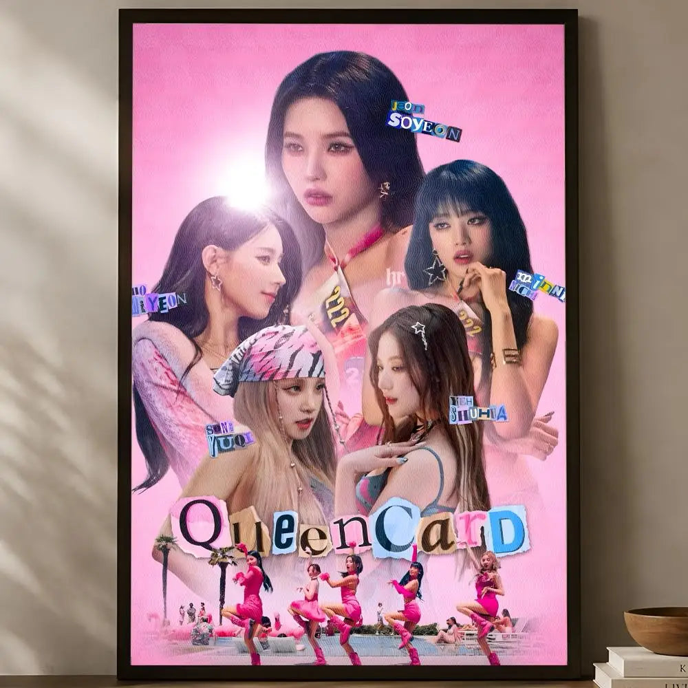 ((G)I-DLE Self-Stick HD Waterproof Wall Poster – K-Pop Decor