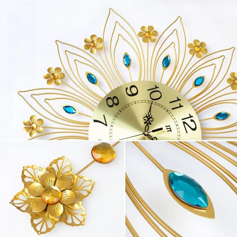 Modern Pendulum Wall Clock – Large Silent Gold Luxury Decor Pendulum Wall Clock Axl