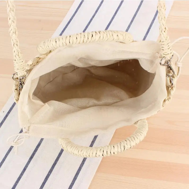 Handwoven Straw Half-Moon Beach Bag | Women's Crossbody Straw Beach Bag Axl