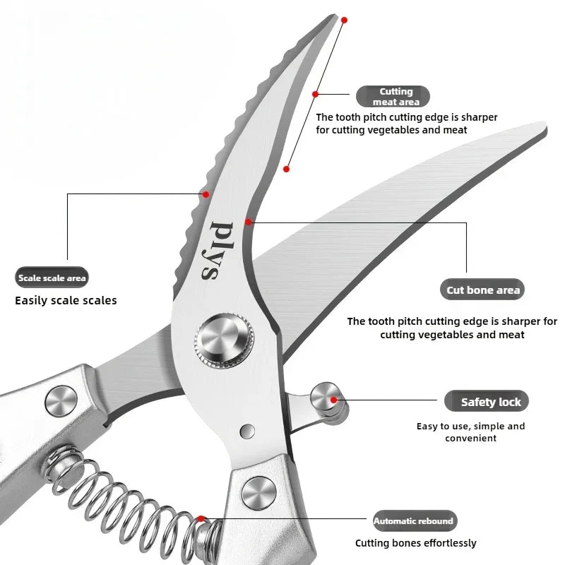Stainless Steel Kitchen Scissors – Heavy-Duty Poultry Shears Kitchen Shears Axl