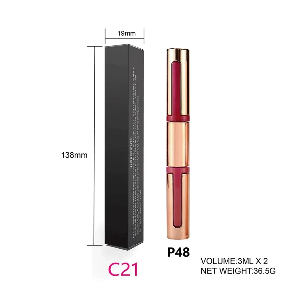 Double-Ended Rose Gold Matte Lip Gloss | Vegan Private Label Matte Lip Gloss Axl