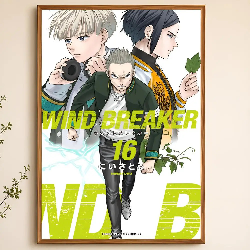 Wind Breaker Anime Poster – Waterproof Self-Adhesive Wall Art Anime Wall Poster Axl White08 50X70cmNoframe