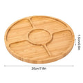 Round Bamboo Fruit Tray – 5-Compartment Divided Serving Plate Bamboo Serving Tray Axl Bamboo