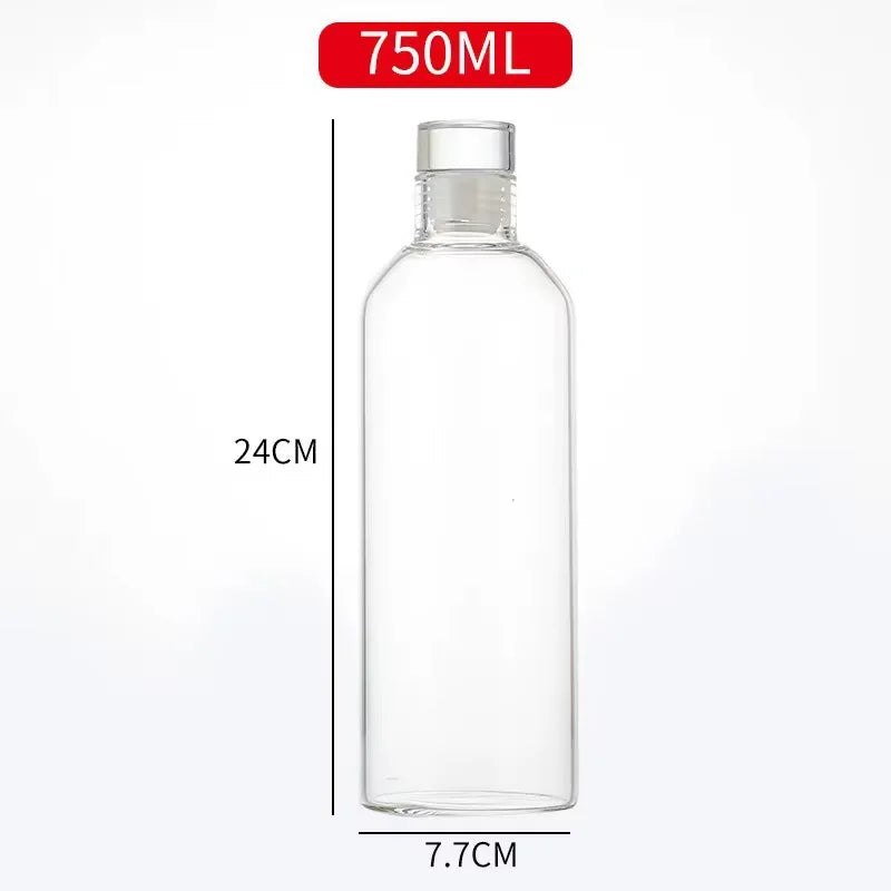KEMORELA Glass Water Bottle 300–1000ml Leak-Proof Eco Glass Water Bottle Axl 750ML 300-1000ML