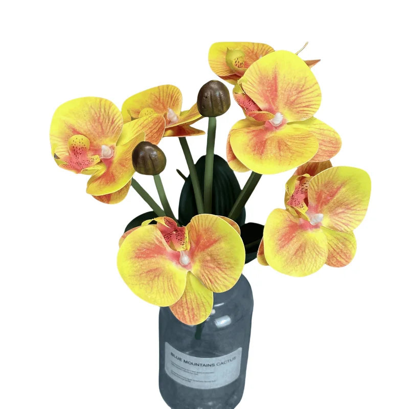 2-Pack Real Touch Artificial Phalaenopsis Orchid Bouquet – 6 Heads Artificial Flower Bouquet Axl