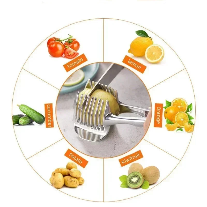 Handheld Tomato & Fruit Slicer – Lemon, Potato & Veggie Cutter Fruit Vegetable Slicer Axl