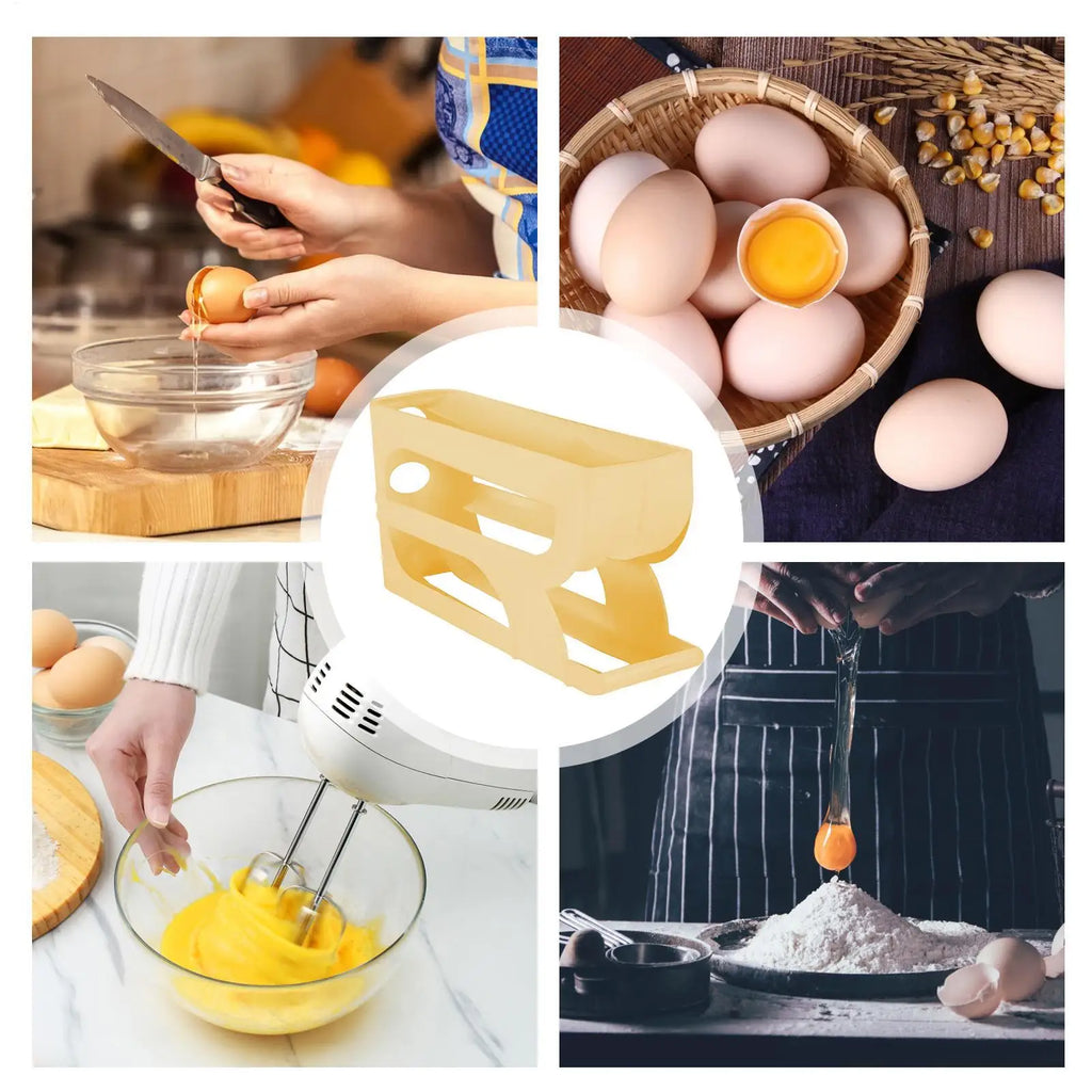 Automatic Rolling Egg Holder for Fridge – 3-Tier Rack Organizer Egg Storage Rack Axl