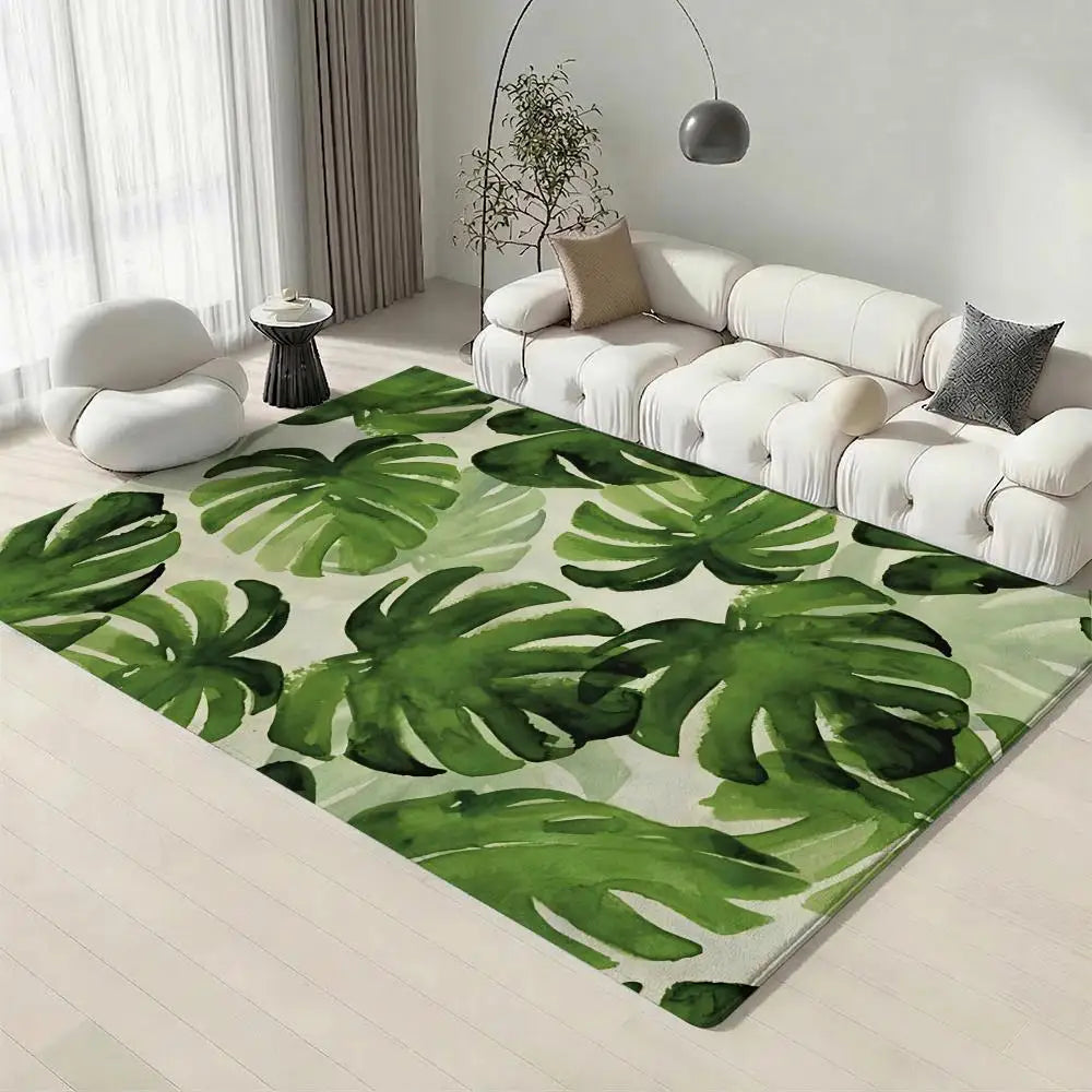 Psychedelic Leaf Flannel Floor Mat – Non-Slip Soft Indoor Rug Flannel Floor Mat Axl