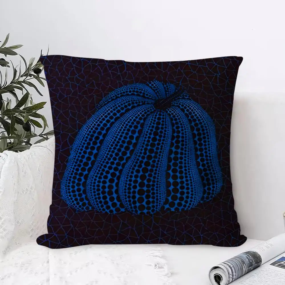 Yayoi Kusama Abstract Pumpkin Linen Cushion Cover | Art Décor Decorative Cushion Cover Axl White4 50X50cm