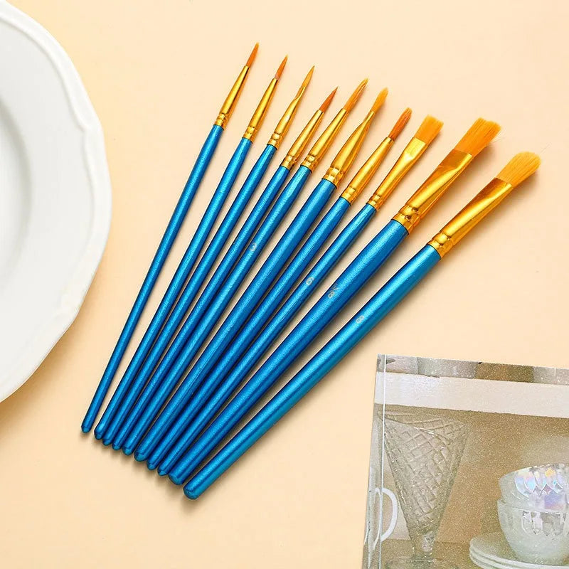 10-Piece Artist Paint Brush Set – Oil, Acrylic & Watercolor Artist Paint Brushes Axl