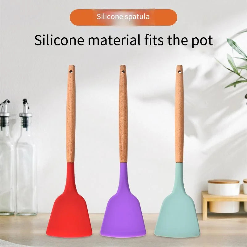 Silicone Spatula Set – Wide Pizza Shovel & Kitchen Scraper Silicone Cooking Utensils Axl