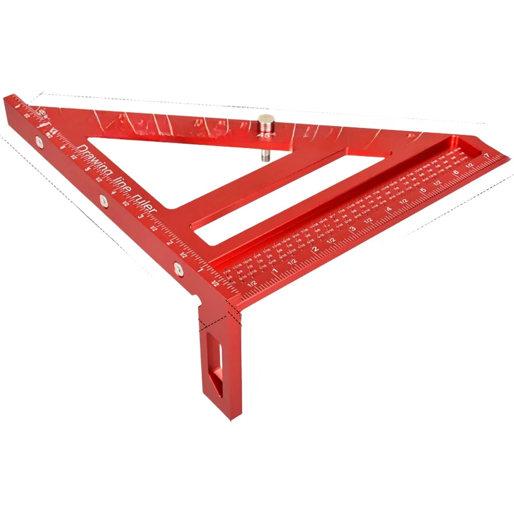 Multi-Angle Aluminum Woodworking Square & Triangle Ruler Woodworking Measuring Ruler Axl