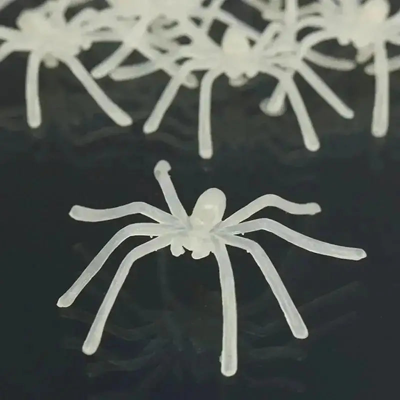10 Pcs Glow-in-the-Dark Plastic Spider Figures | Halloween Prank Halloween Prank Toy Axl b