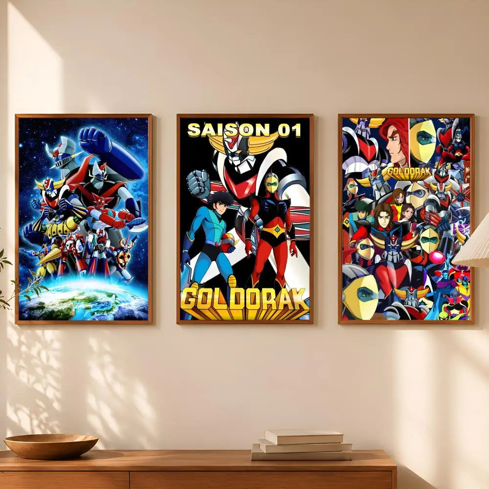 Goldorak Anime Self-Stick HD PVC Wall Poster – Waterproof Decor Wall Art Poster Axl