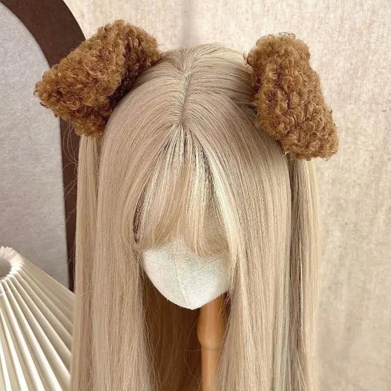 Kawaii Puppy Ears Plush Hair Clips – Cute Barrettes for Girls Plush Hair Clips Axl