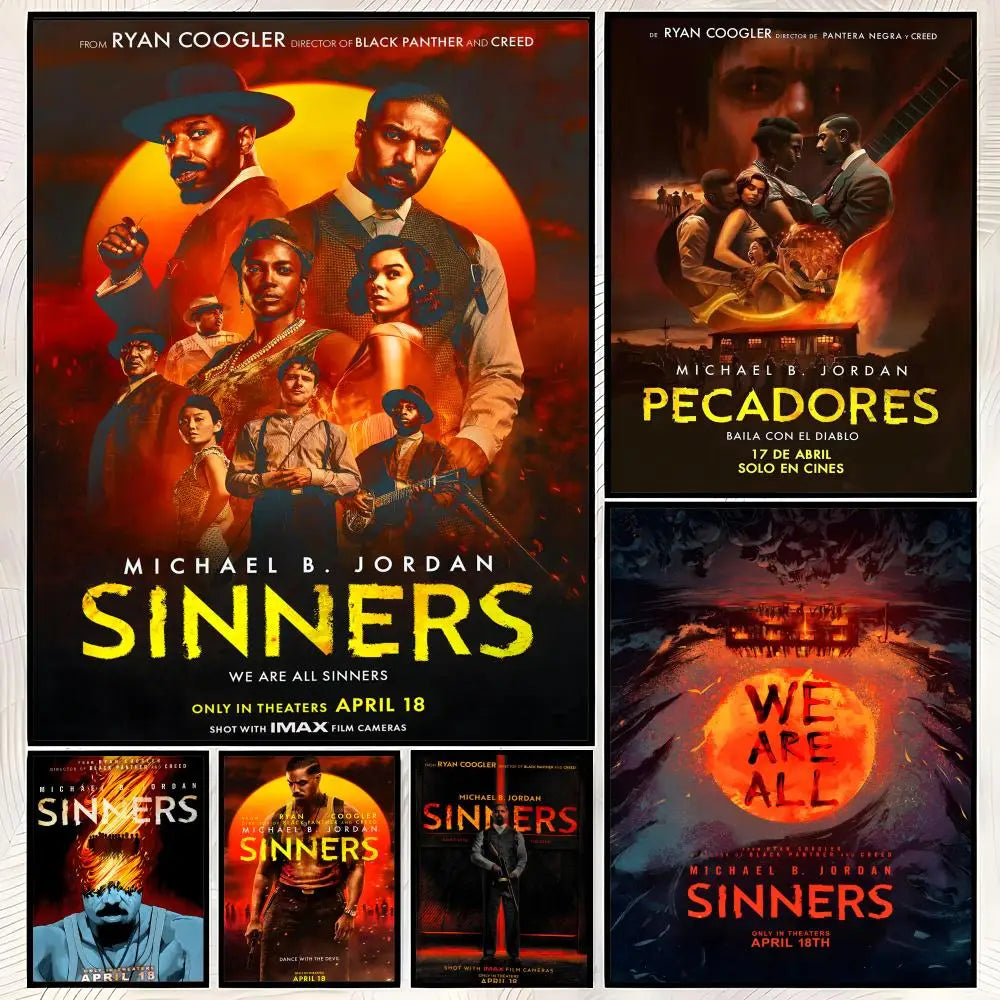 Sinners Movie Poster – Self-Stick HD PVC Waterproof Wall Art Movie Wall Poster Axl
