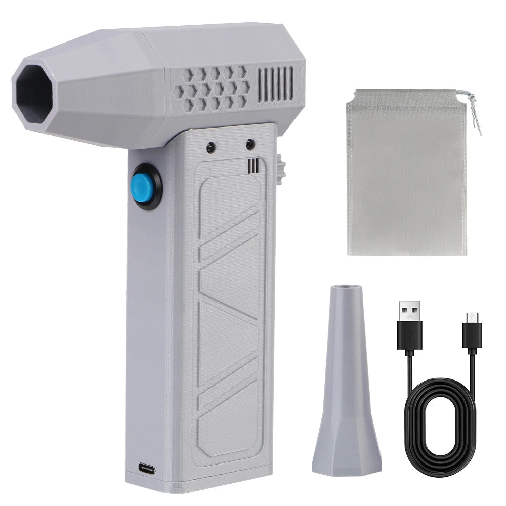Electric Air Duster 130000RPM 4-Speed Turbo Fan – Type-C USB Electric Air Duster Axl 8000mAH Gray