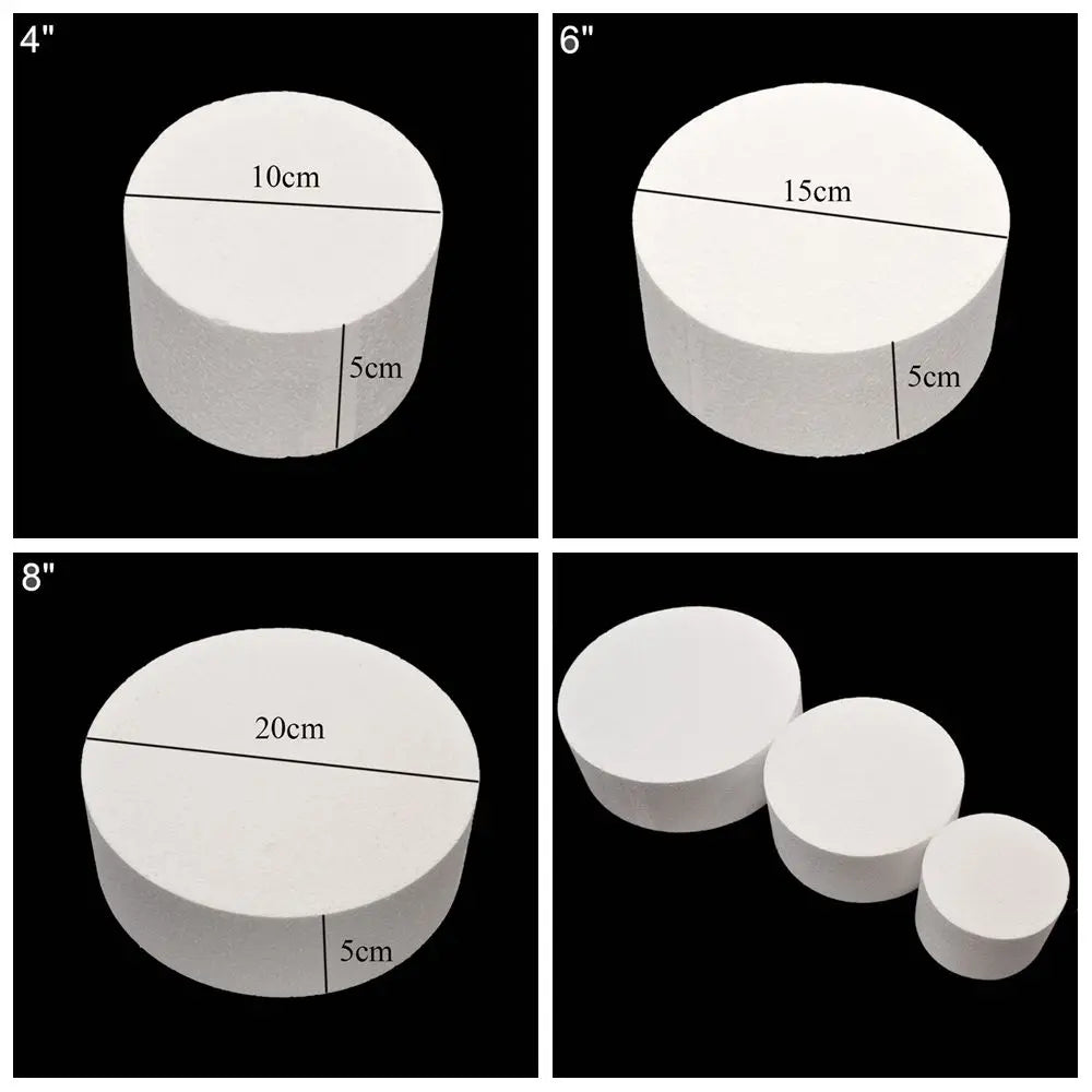 Round Foam Cake Dummy 4–10 Inch | Polystyrene Practice Mould Cake Decorating Mould Axl