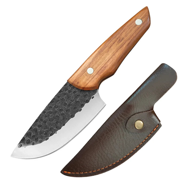 InLeung Forged Stainless Steel Boning Knife – Wood Handle Boning Kitchen Knife Axl Knife with cover
