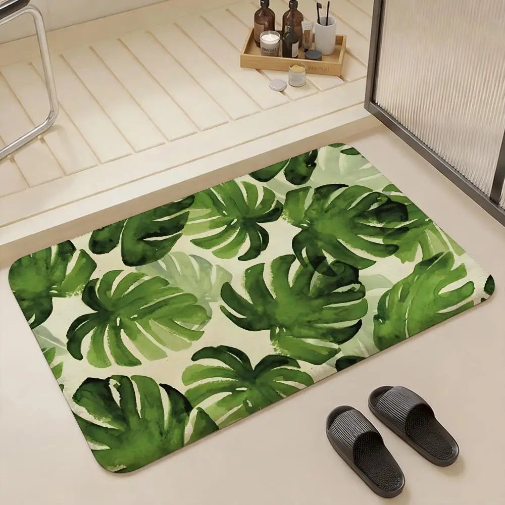 Psychedelic Leaf Flannel Floor Mat – Non-Slip Soft Indoor Rug Flannel Floor Mat Axl