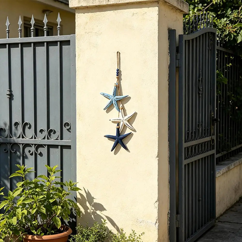 Blue Starfish Hanging Decor | Coastal Nautical Beach Wall Ornament Wall Hanging Decor Axl