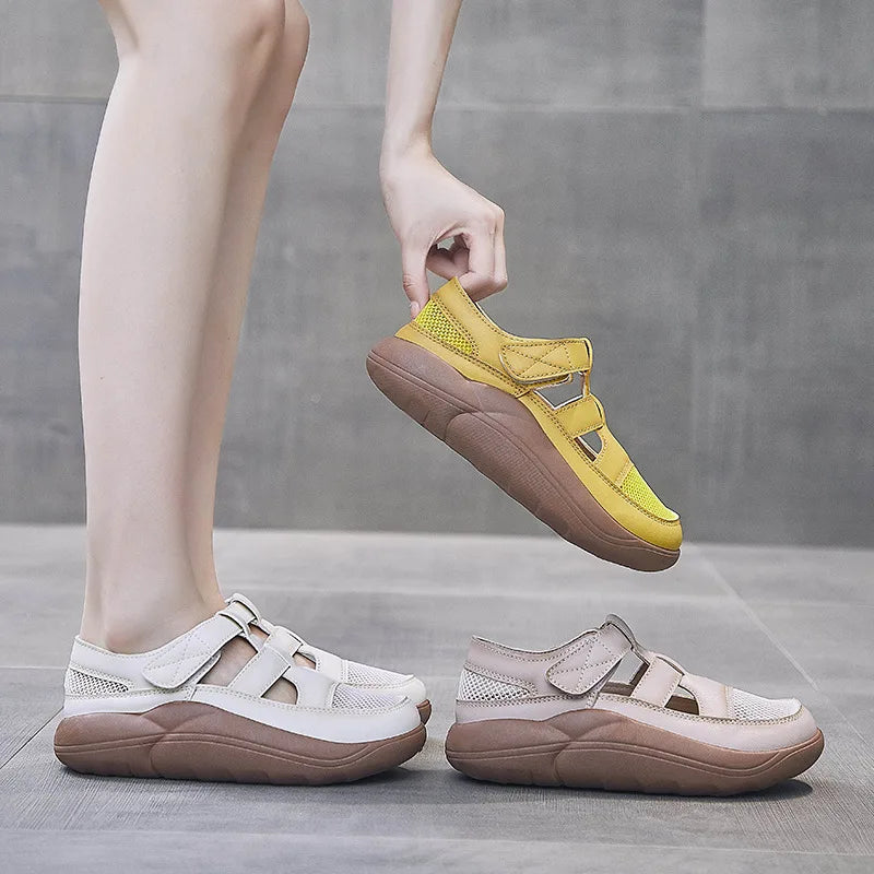 Women's Platform Sandals – Open Toe Slip-On Roman Summer Shoes Platform Sandals Axl