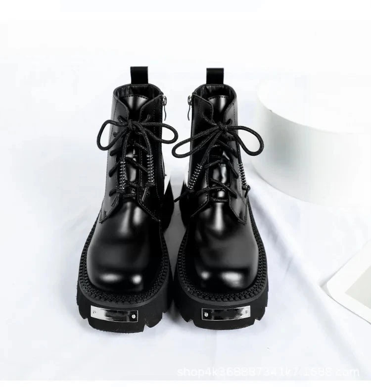 Women's Punk Mary Jane Ankle Boots – Metal Detail Lolita Derby Women's Ankle Boots Axl