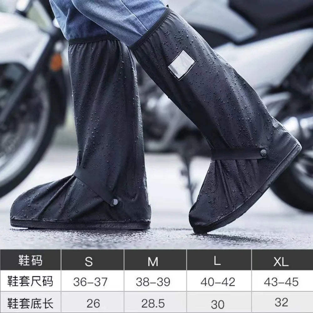 Waterproof Rain Shoe Covers – Reflective High-Top Bike & Moto Waterproof Shoe Covers Axl Black M38-39