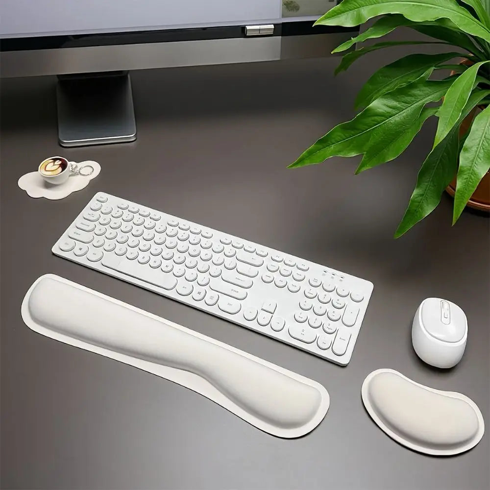 Cloud Shape Keyboard Wrist Rest Set – 3Pc Ergonomic Mouse Pad Wrist Rest Set Axl