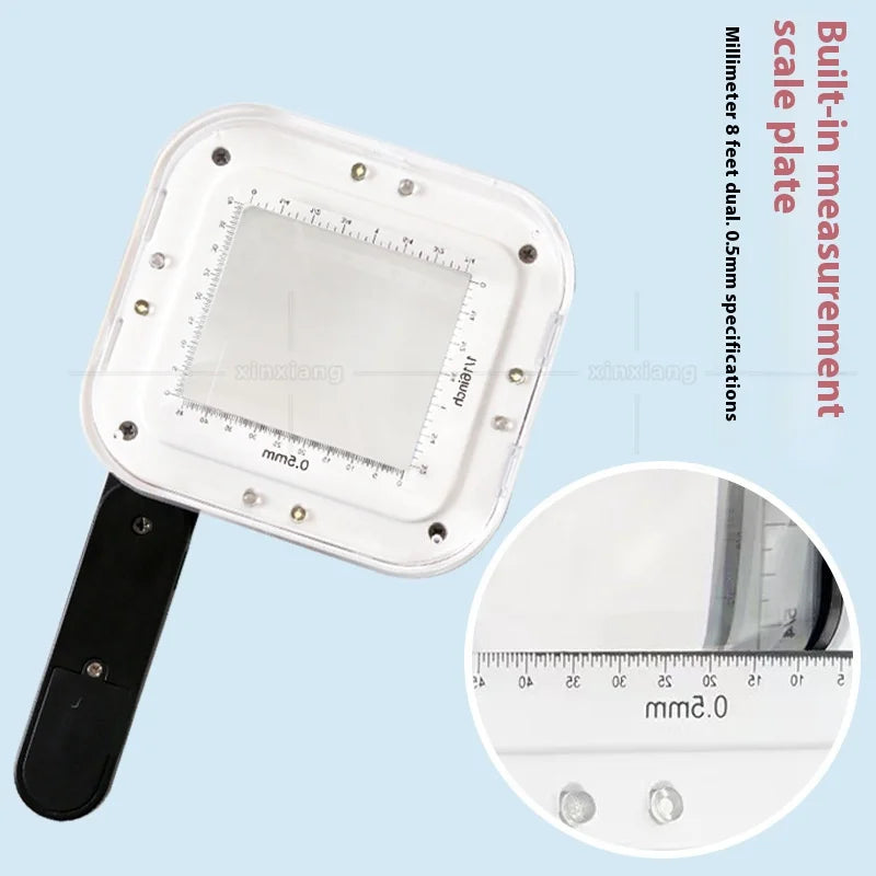 10X 15X 20X Foldable LED Magnifier with Scale | Handheld Loupe LED Handheld Magnifier Axl