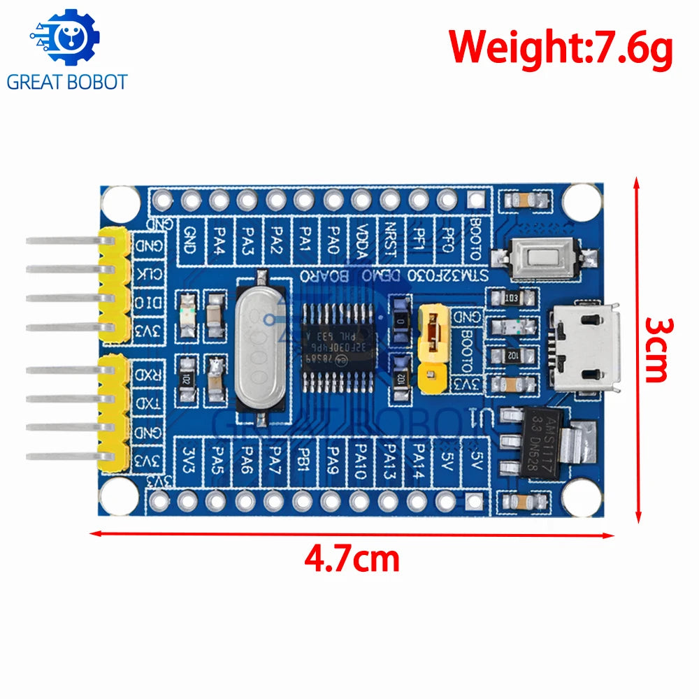 STM32F030F4P6 Mini Dev Board – 48MHz Cortex-M0 32-Bit Microcontroller Dev Board Axl