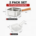 5-Piece Stainless Steel Deep Fry Pot Set with Basket & Lid Deep Fry Pot Set Axl 2 PACK Set