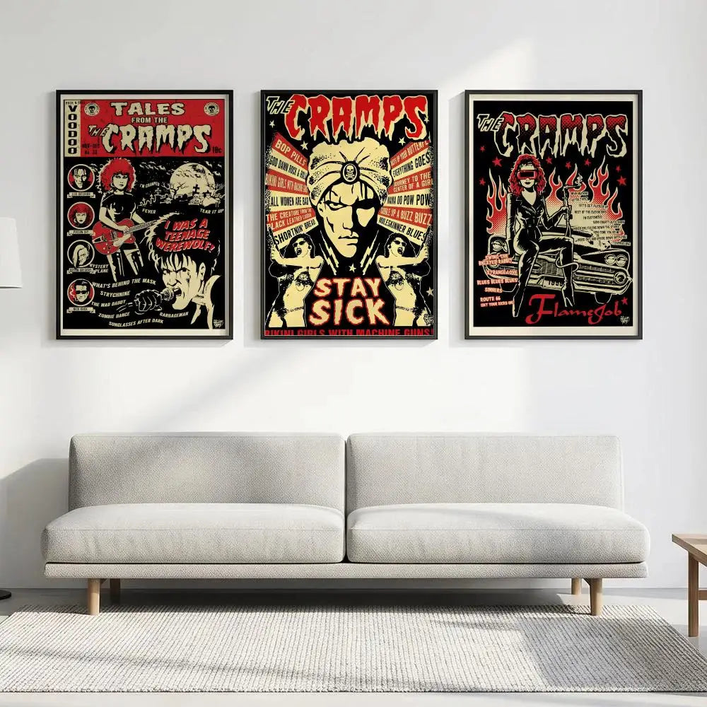 The Cramps Band Poster – HD Waterproof Wall Art Print Music Band Poster Axl