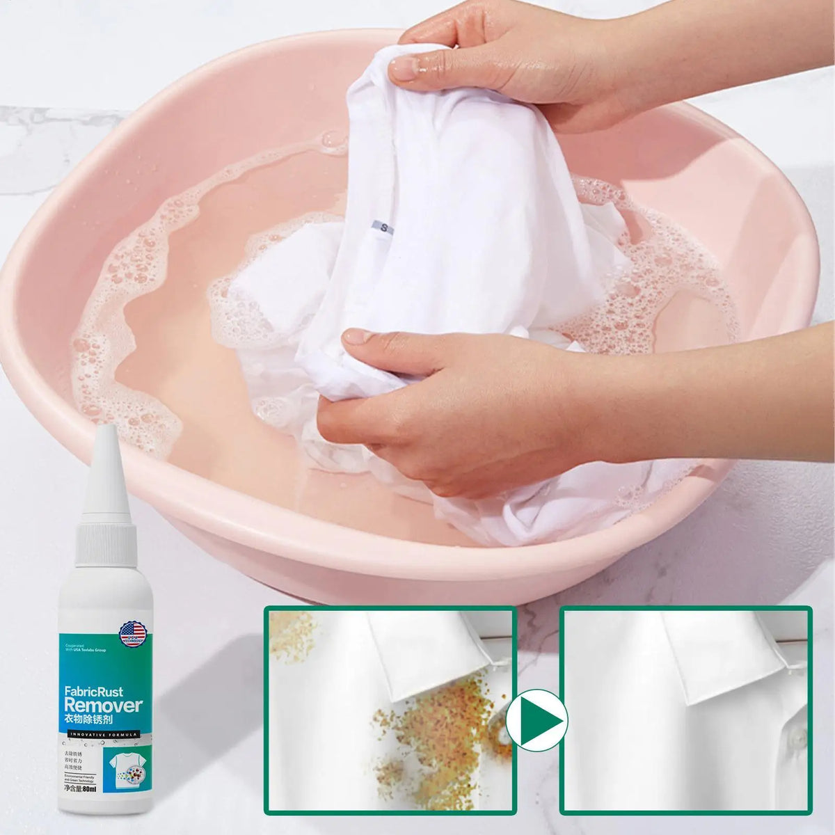 Fabric Rust Stain Remover 80ml – Clothes, Carpets & Upholstery Fabric Stain Remover Axl