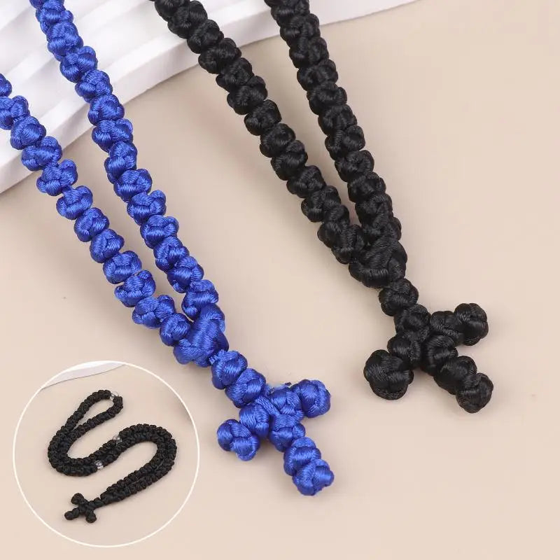 Komboskini Prayer Rope Necklace – Handmade Orthodox Cross Prayer Rope Necklace Axl