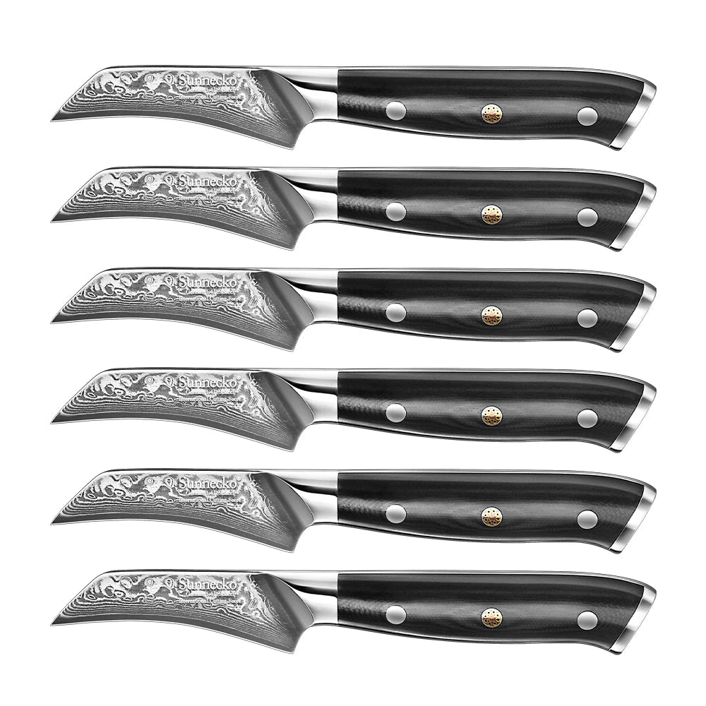 Sunnecko 3" Damascus Steel Paring Knife – VG10 HRC60+ Kitchen Knife Damascus Paring Knife Axl 6PCS Knives Set China Mainland