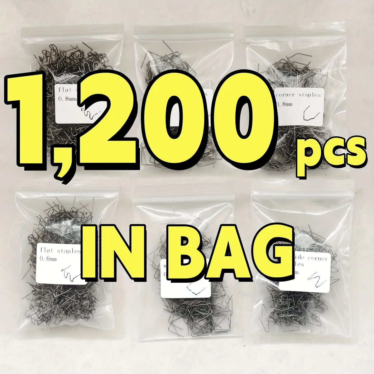Hot Staples Plastic Welding Kit 0.6mm & 0.8mm – Car Bumper Plastic Welding Kit Axl 1200pcs In Bag No plug