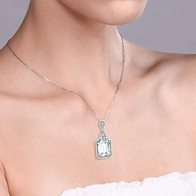 Huitan Cubic Zirconia Pendant Necklace – Elegant Women's Gift Pendant Necklace Axl