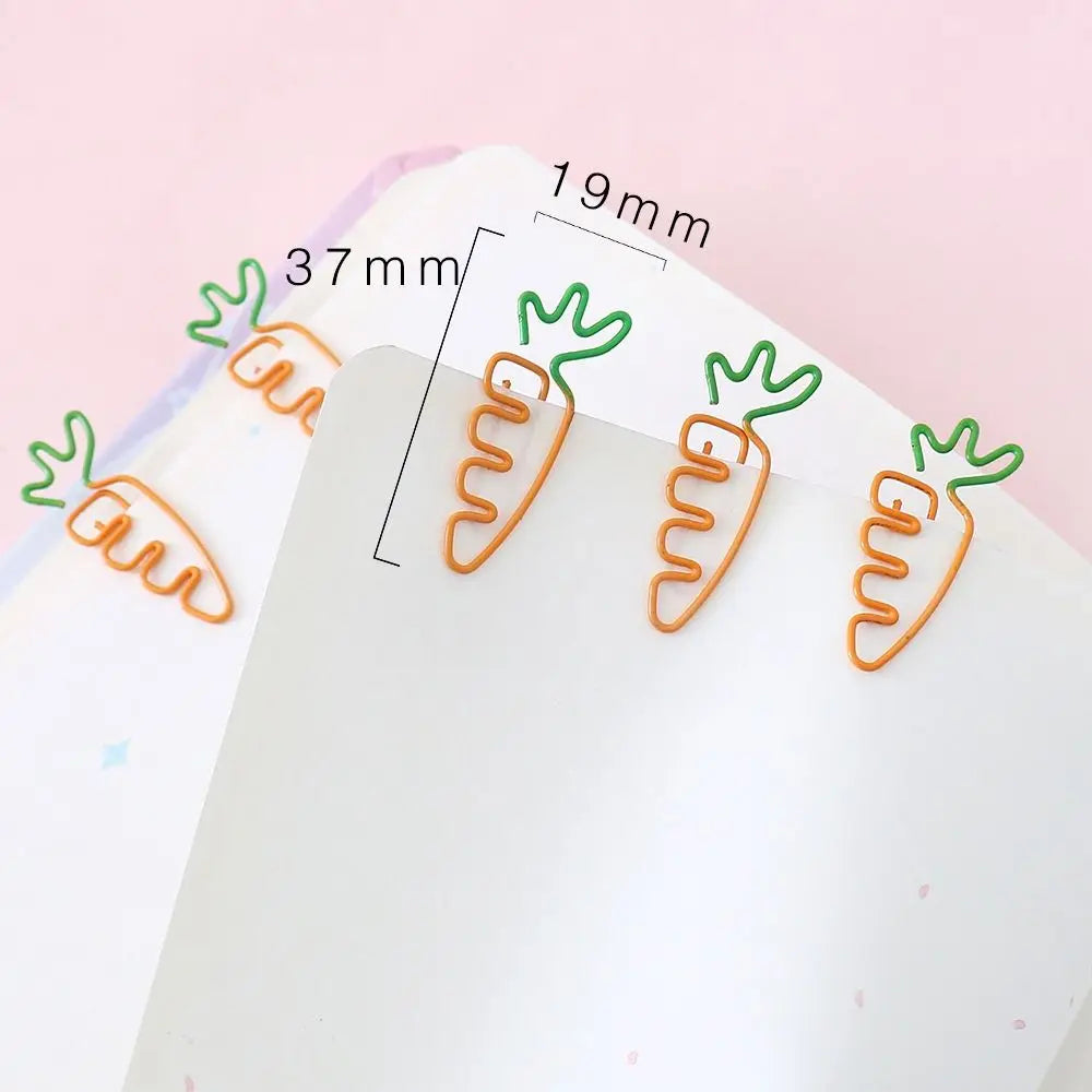 5-Pack Carrot Shaped Metal Paper Clips – Bookmark & Binder Clips Novelty Paper Clips Axl