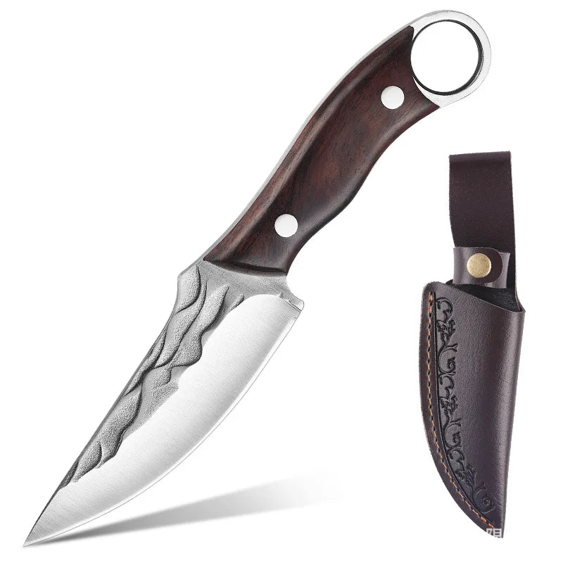 Serbian Boning Knife – Stainless Steel Chef Knife Wood Handle Chef Boning Knife Axl Knife with cover
